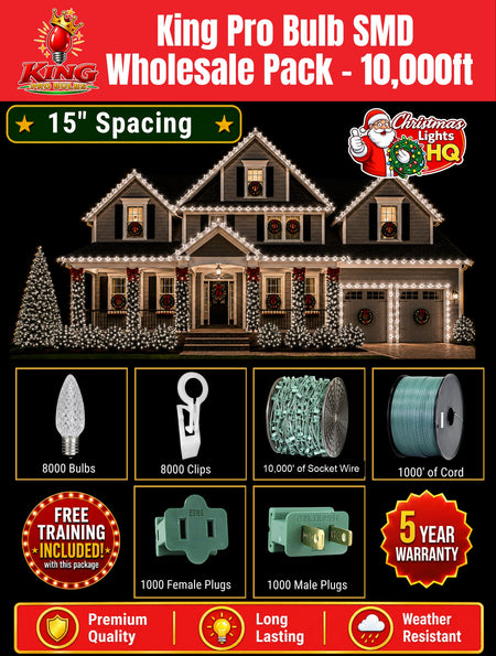 King Pro Bulb SMD Wholesale Pack 15 inch spacing 10,000 ft