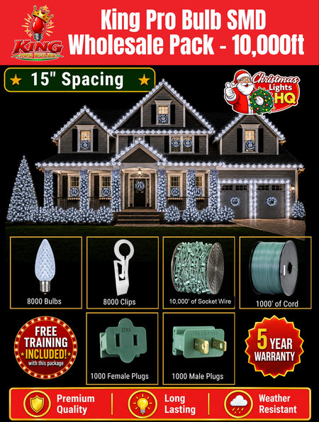 King Pro Bulb SMD Wholesale Pack 15 inch spacing 10,000 ft