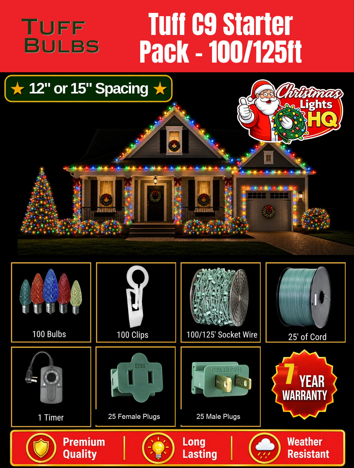Tuff Bulbs C9 kit — 7-year warranty