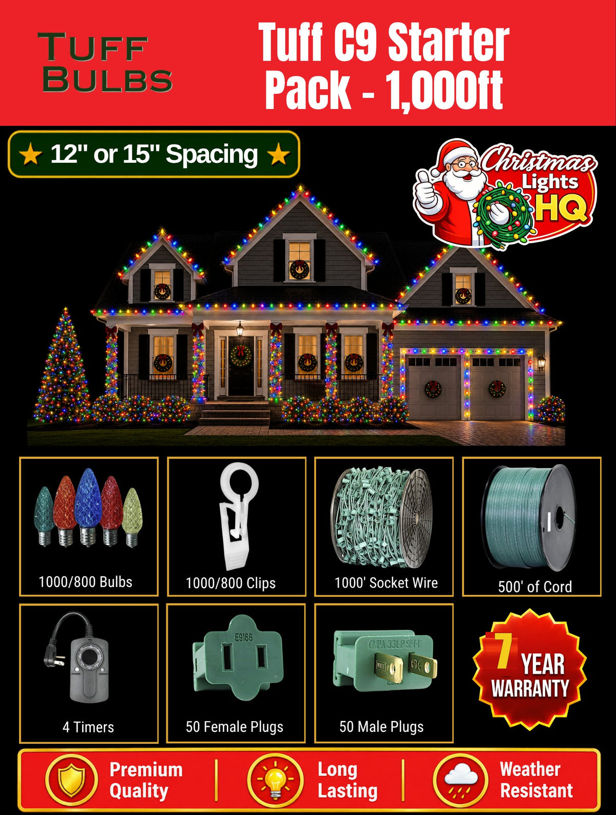 Tuff Bulbs C9 kit — 7-year warranty