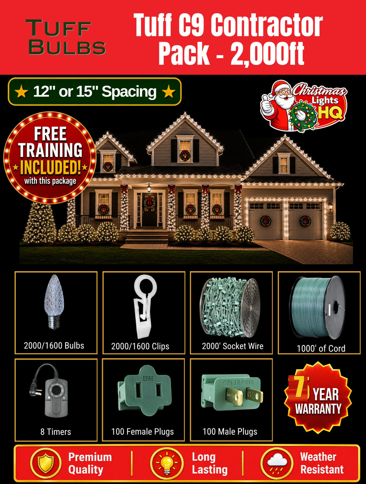 Tuff Bulbs C9 kit — 7-year warranty
