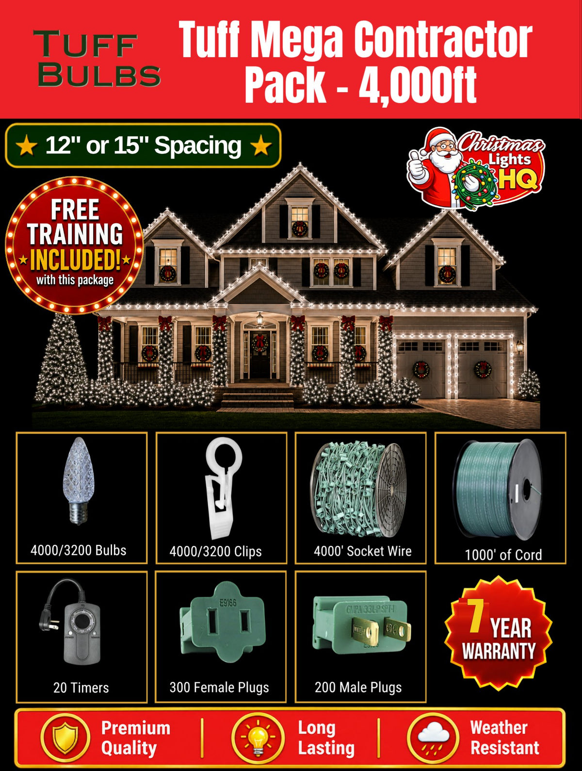 Tuff Bulbs C9 kit — 7-year warranty