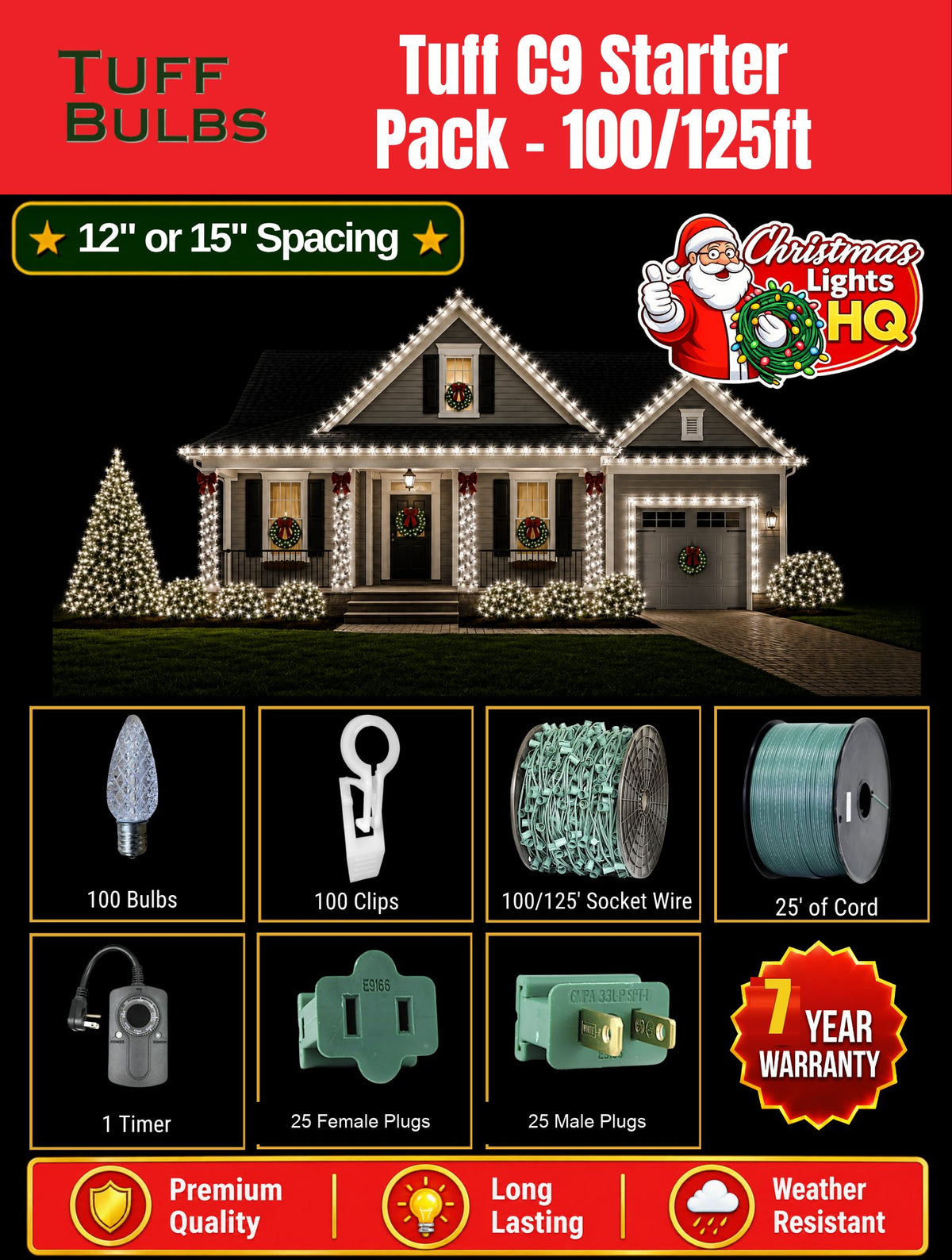Tuff Bulbs C9 kit — 7-year warranty