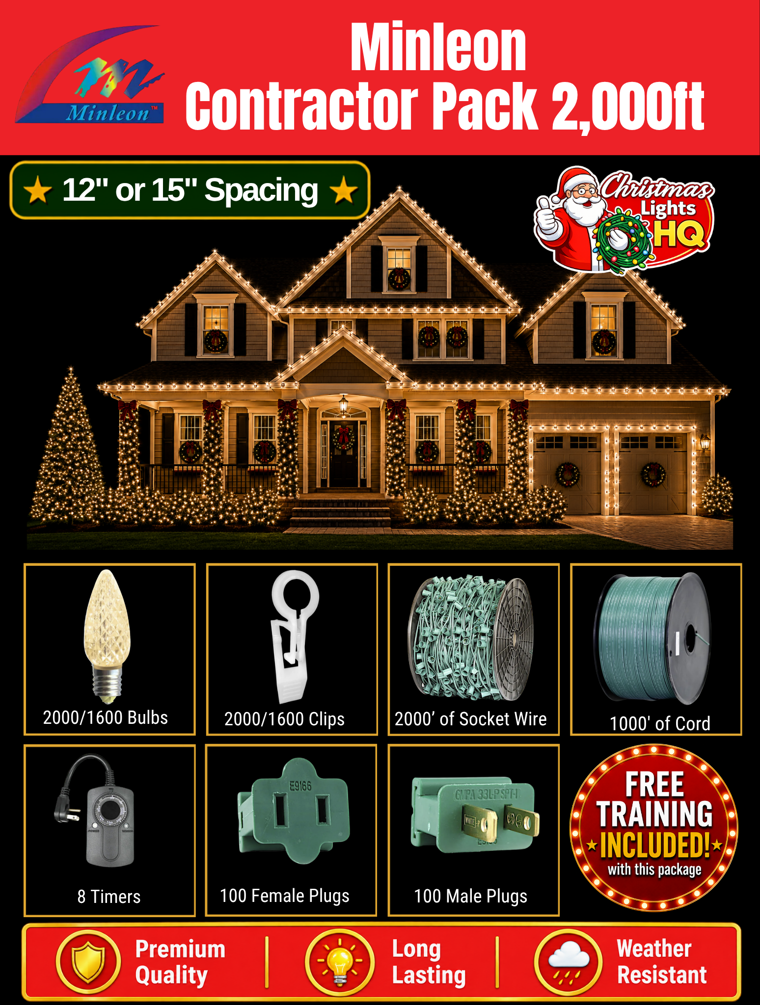 Tuff Bulbs Contractor Pack 2,000ft - Christmas Lights HQ - placeholder pending final artwork