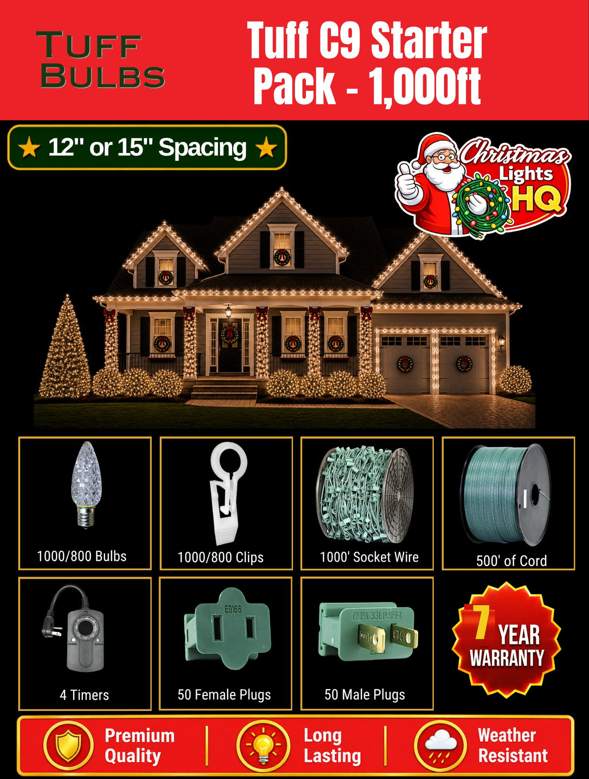 Tuff Bulbs C9 kit — 7-year warranty